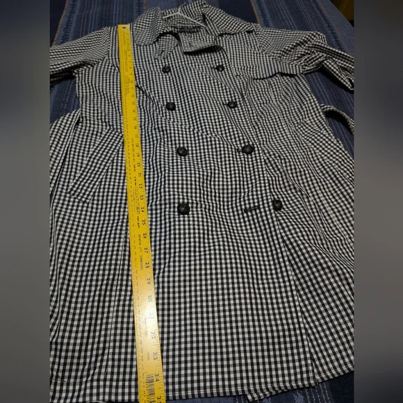 Lauren Ralph Lauren Gingham Double Breasted Trench Coat Plus Size 14W - Picture 5 of 8
